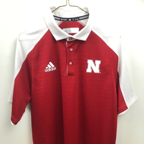 Nebraska Huskers Adidas Polo Shirt Size Medium - Picture 1 of 5